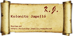 Kolonits Jagelló névjegykártya