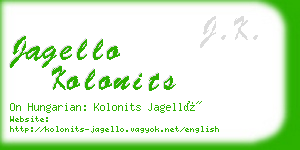 jagello kolonits business card